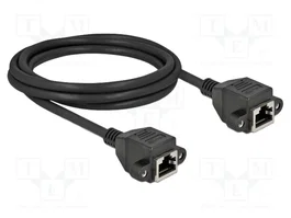 DeLOCK Cable de extensión de red Cat.6A S/FTP RJ45 hembra a RJ45 hembra, 2 m, Negro