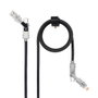 Nanocable Cable USB 2.0 con Cabezales Intercambiables USB-C+USB-A a Lightning+USB-C 27W 1m Negro/Gris