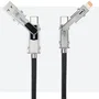 Nano Cable Cable USB 2.0 Tipo-C 10.01.2601 - Cabezales Intercambiables USB-C/USB-A a Lightning/USB-C, 27W, 480Mbps, Mallado Algodón, 1m, Negro/Gris con LED