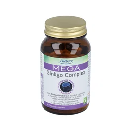 Dietisa Mega Ginkgo Complex - Suplemento para Memoria y Concentración con Ginkgo Biloba, Vitaminas B y Zinc - 60 Cápsulas