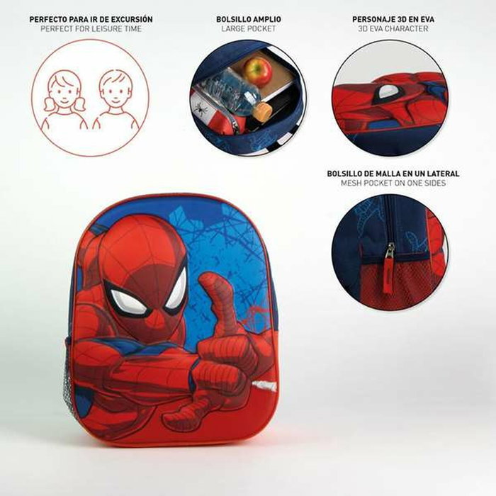 Cerdá Mochila Infantil 3D Spiderman Marvel Azul