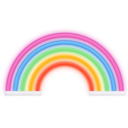 Forever Lámpara Neón LED Plexi Rainbow 5 con Regulador de Intensidad, USB, Blanco/Verde/Naranja/Rojo/Rosa, Multicolor