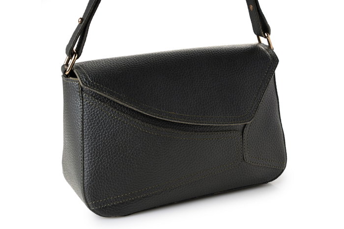 Lucky Bees 1273 Bolso de mano de cuero de polivinilo color verde oscuro