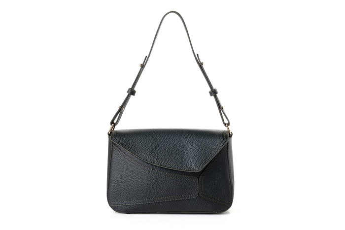 Lucky Bees 1273 Bolso de mano de cuero de polivinilo color verde oscuro