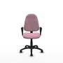 Silla de oficina Algarra con mecanismo Contacto permanente de doble maneta tapizada con Tela color Rosa. Equipada con Base poliamida negra, Brazos fijos y Ruedas autofrenantes