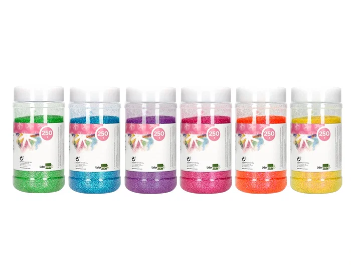Liderpapel Purpurina Fantasía Colores Metalizados Pasteles Surtidos Bote 250 gr