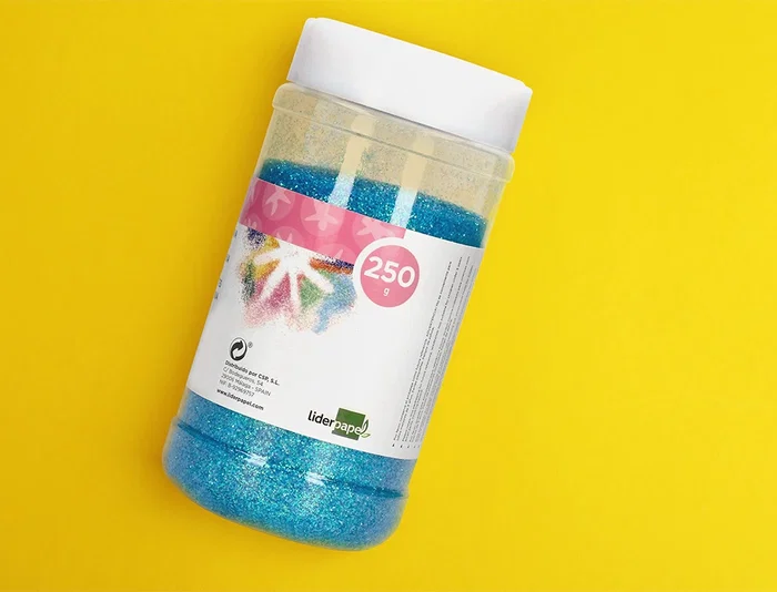 Liderpapel Purpurina Fantasía Colores Metalizados Pasteles Surtidos Bote 250 gr