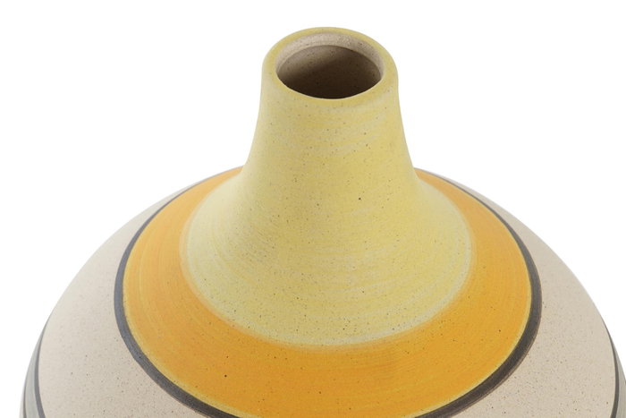 DKD Home Decor Jarrón de Cerámica Mostaza 15x15x19 cm