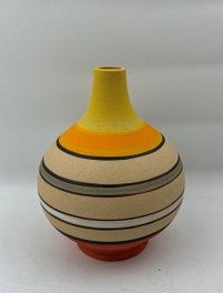 DKD Home Decor Jarrón de Cerámica Mostaza 15x15x19 cm