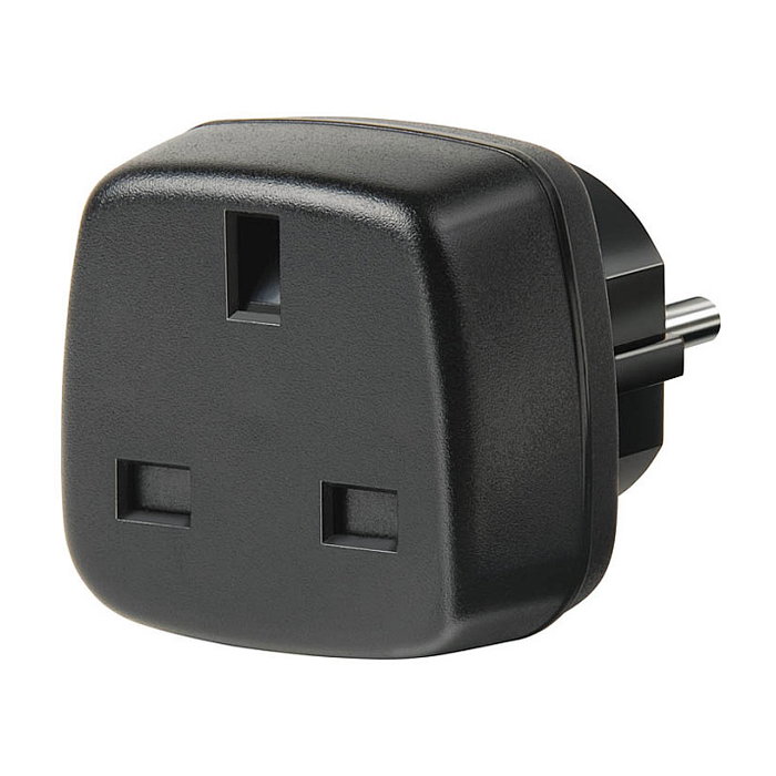 Brennenstuhl Adaptador de Viaje GB a Schuko Negro