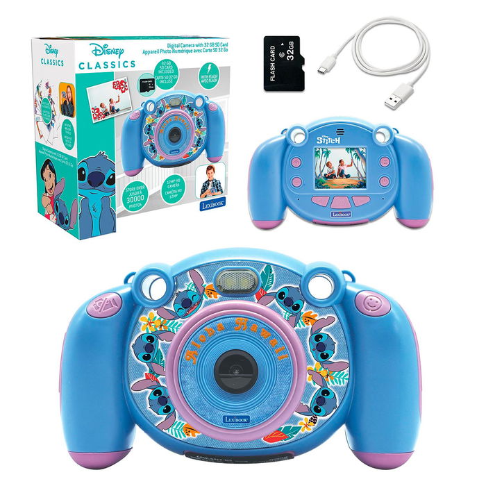 Lexibook Cámara Digital Infantil Disney Stitch DJ080D con Filtros y Juegos