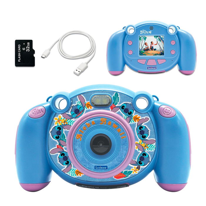 Lexibook Cámara Digital Infantil Disney Stitch DJ080D con Filtros y Juegos