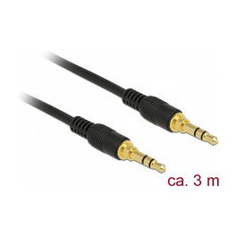 DeLOCK Cable de Audio 3,5 mm 3 Pin Macho a Macho 3 m Negro