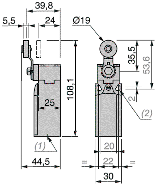 TELEMECANIQUE SENSORS XCKN2118G11 Interruptor de fin de carrera NO + NC