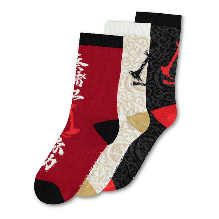 Difuzed Assassin's Creed Shadows Pack de 3 Pares de Calcetines Crew 43-46