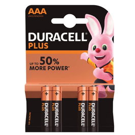 Duracell Pila alcalina Plus LR03 (AAA), Blíster 4
