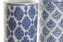 DKD Home Decor Paraguero Árabe Blanco y Azul 19 x 44 x 19 cm (2 Unidades)