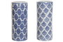 DKD Home Decor Paraguero Árabe Blanco y Azul 19 x 44 x 19 cm (2 Unidades)