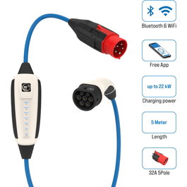 NRGkick 12501001 Mobile Wallbox 22 kW 32A con cable de 5 m y conector Type 2 para exterior