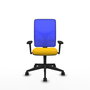 PIQUERAS Y CRESPO Silla de oficina Motilla con mecanismo Sincro, Amarillo y Azul