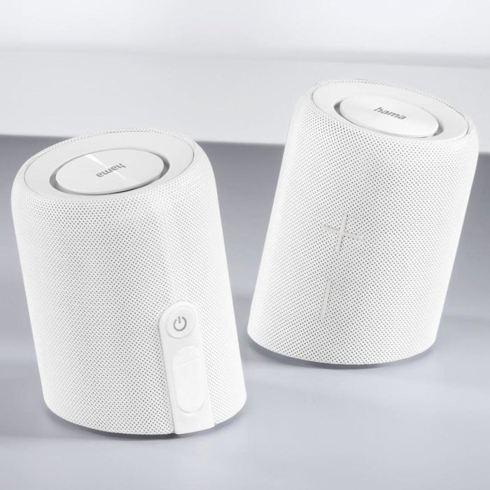 Hama Twin 3.0 Altavoz Portátil Estéreo Inalámbrico Bluetooth 5.0 Blanco 30W Resistente al Agua IP67