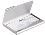 Durable Tarjetero de Aluminio para 20 Tarjetas de Visita 55x90mm, Plata, 100x65mm
