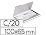 Durable Tarjetero de Aluminio para 20 Tarjetas de Visita 55x90mm, Plata, 100x65mm