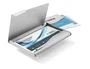 Durable Tarjetero de Aluminio para 20 Tarjetas de Visita, Plata