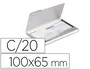 Durable Tarjetero de Aluminio para 20 Tarjetas de Visita 55x90mm, Plata, 100x65mm
