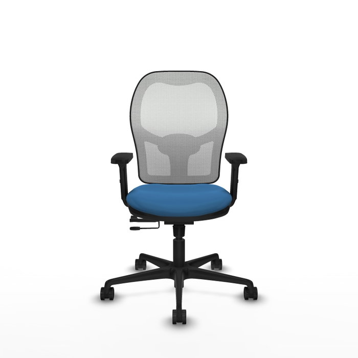 PIQUERAS Y CRESPO Silla de oficina Jorquera con mecanismo Sincro/Traslack Azul claro y Blanco