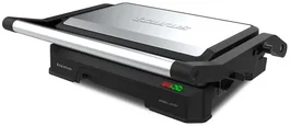 Taurus MyGrill Legend 968146000 Grill Eléctrico de Contacto y Plancha, 1000W, Apertura 180º, Placas Antiadherentes, Bandeja Recogegrasas Extraíble, Negro/Acero