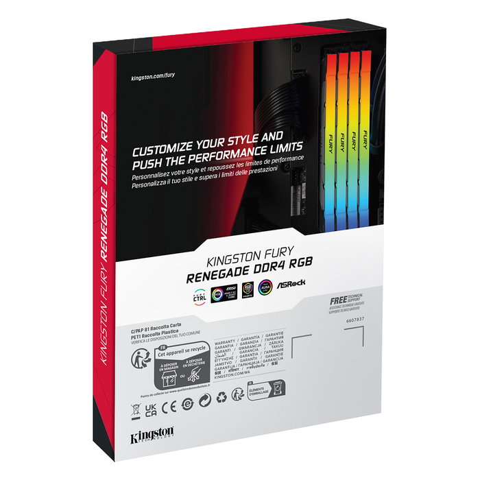 Kingston FURY Renegade RGB 64 GB 3200 MT/s DDR4 CL16 DIMM Kit de 2
