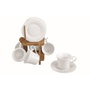DKD Home Decor Set de Café 6 Piezas de Porcelana con Relieve y Bambú
