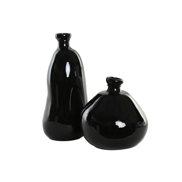DKD Home Decor Jarrón de Cristal Reciclado Orgánico 11L Negro DKD Home Decor Jarrón de Cristal Reciclado Orgánico 11L Negro