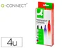 Q-connect Estuche de 4 Rotuladores Permanentes Surtidos Punta Biselada 5 mm
