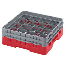 CAMBRO Cesta de lavado 16 comp. 2 alturas Rojo