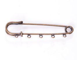 Innspiro Aguja broche metálica 5 anillas dorada envejecido 75,0x15,3mm, 2u.