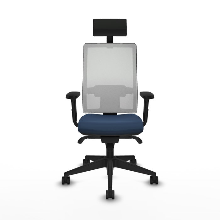 PIQUERAS Y CRESPO Silla de oficina Horna Azul marino con malla Blanca