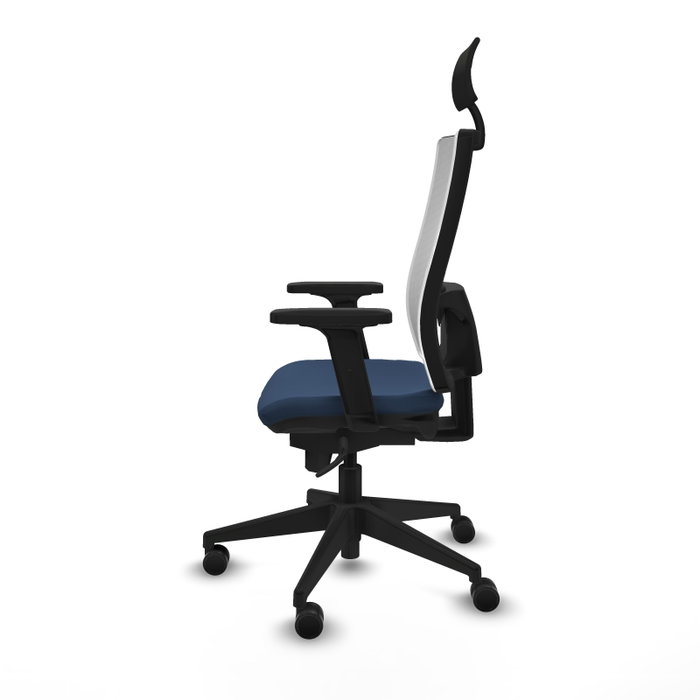 PIQUERAS Y CRESPO Silla de oficina Horna Azul marino con malla Blanca