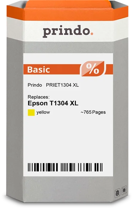 Prindo Basic XL Cartucho de Tinta Amarillo para Epson T1304 XL Prindo Basic XL Cartucho de Tinta Amarillo para Epson T1304 XL