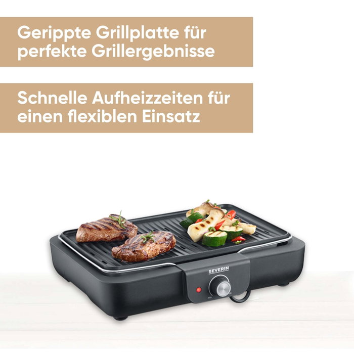 Severin PG 8556 Parrilla de Mesa Eléctrica 2300 W Negro