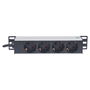 Intellinet PDU Básico 1U de 10" con 4 Salidas AC Tipo F y Cable de 1.8m, Montaje Horizontal/Vertical - Certificación UL