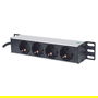 Intellinet PDU Básico 1U de 10" con 4 Salidas AC Tipo F y Cable de 1.8m, Montaje Horizontal/Vertical - Certificación UL
