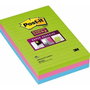 Post-it Blocs de Notas Adhesivas Super Sticky con Líneas Formato Grande, Pack de 3