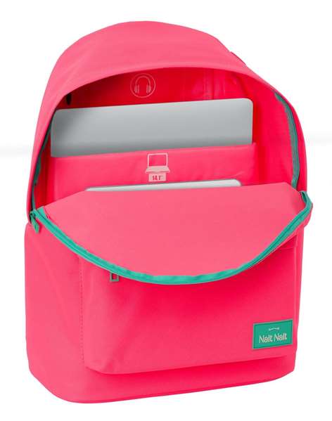 Mochila para Portátil Nait Nait Fluor Rosa 31 x 41 x 16 cm