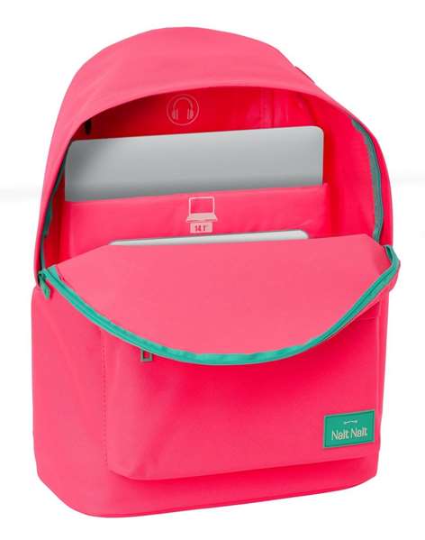 Mochila para Portátil Nait Nait Fluor Rosa 31 x 41 x 16 cm