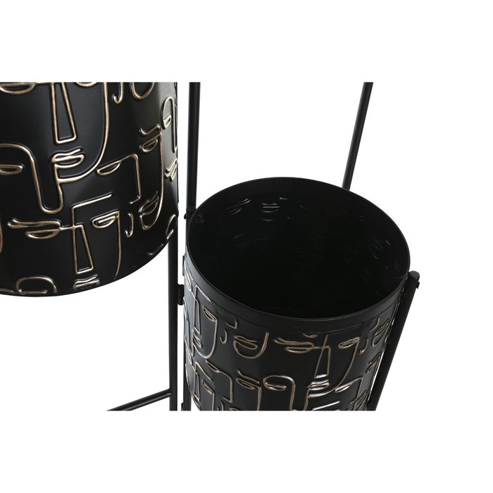 DKD Home Decor Macetero de Metal Negro 22x22x93 cm