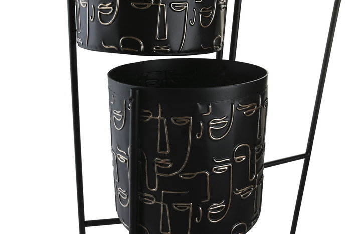 DKD Home Decor Macetero de Metal Negro 22x22x93 cm