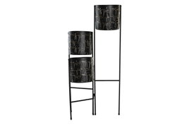 DKD Home Decor Macetero de Metal Negro 22x22x93 cm
