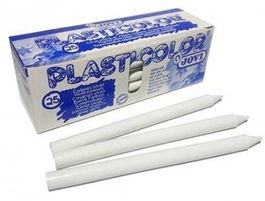 Jovi Ceras Plásticas Estudiantiles Unicolor Blanco Caja 25 Unidades